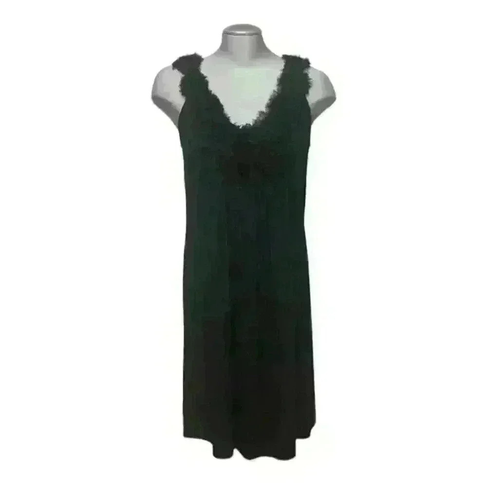 Soma Intimate  Nightie Floral Applicate Lounge Comfort Black
